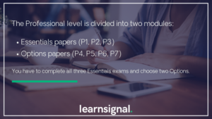 Professional level divided into two modules